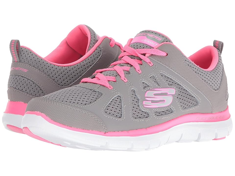 

SKECHERS Flex Appeal 2.0 - Simplistic (Gray/Hot Pink) Women's Shoes