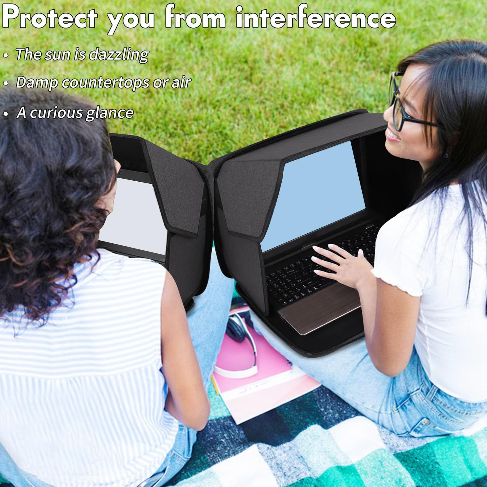 VBESTLIFE Ombra da Sole per Laptop, Laptop Sun Gare Shield Privacy Screen Hood, Borsa per Lapte per Laptop Pieghevole per Esterno, per 16 Pollici e Sotto i Laptop