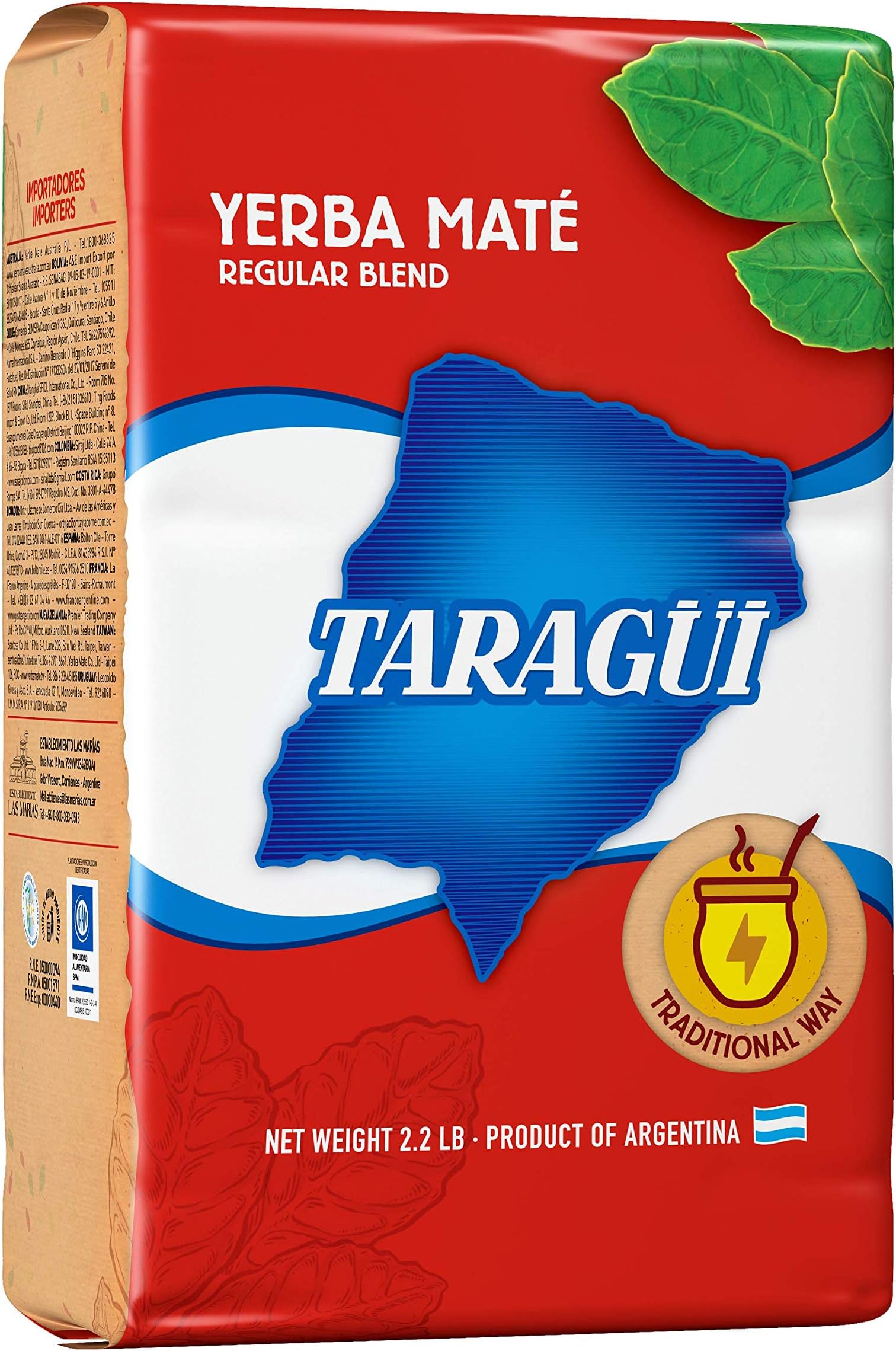 Taragui Yerba Mate Con Palo 2.2lbs (Original Version)