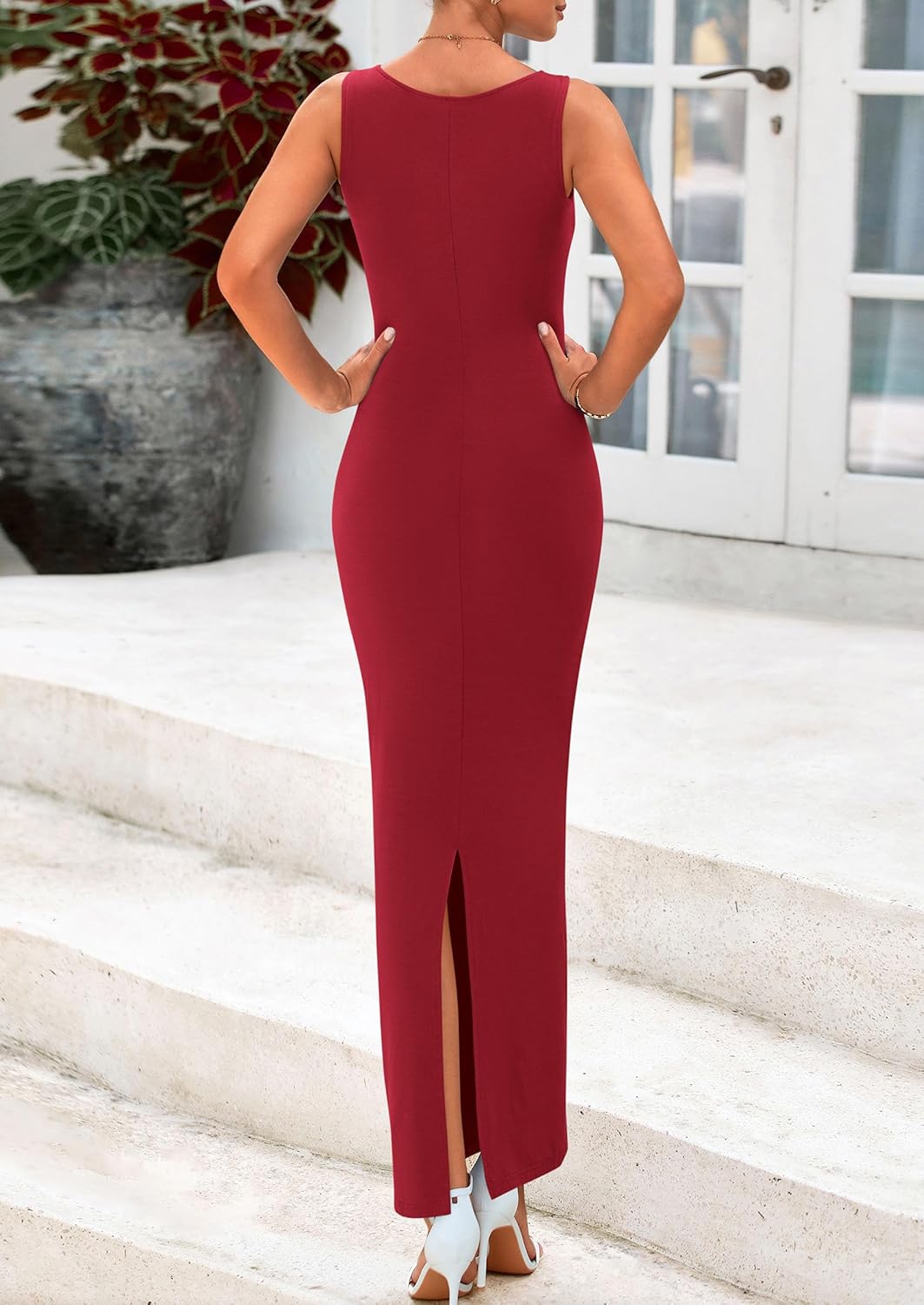 PRETTYGARDEN Women's 2026 Summer Semi Formal Midi Dresses Sleeveless Ruched Bodycon Long Elegant Cocktail Wedding Guest Dress - Image 2