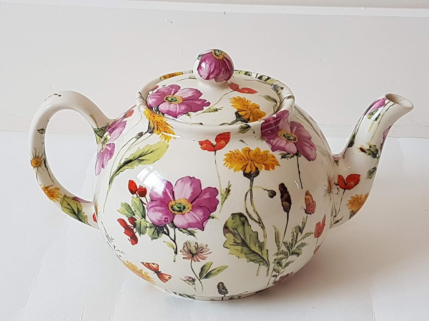Tasse En Céramique Vintage Heron Cross Pottery - Motif Fruits Et Nature - Occasion