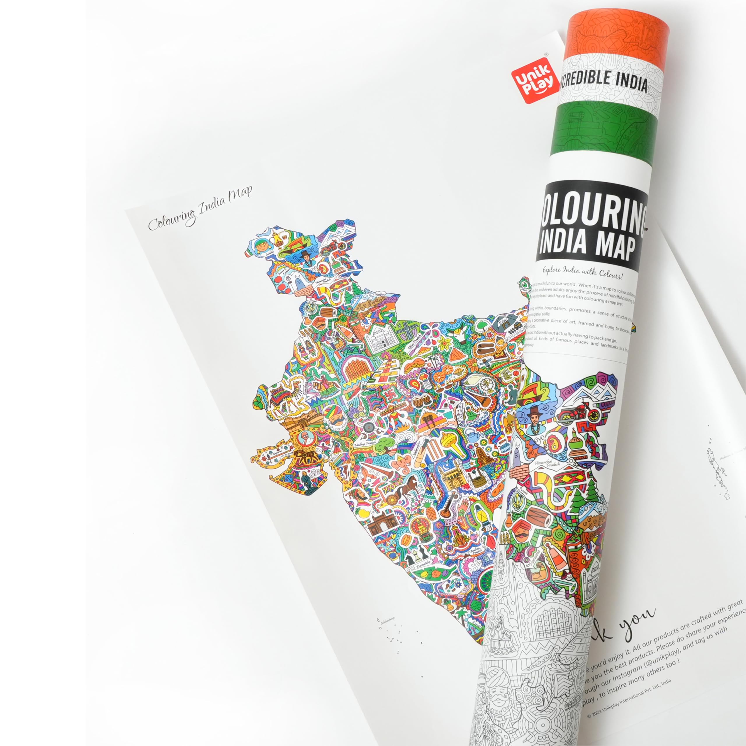 UnikPlay Colouring Maps | Educational & Fun Family Time Activity | Geography Learning | Stress Busters | Gifts for Travelers | for Kids and Adults (India) (B0D1Y44VL1) Amazon Price History, Amazon Price Tracker