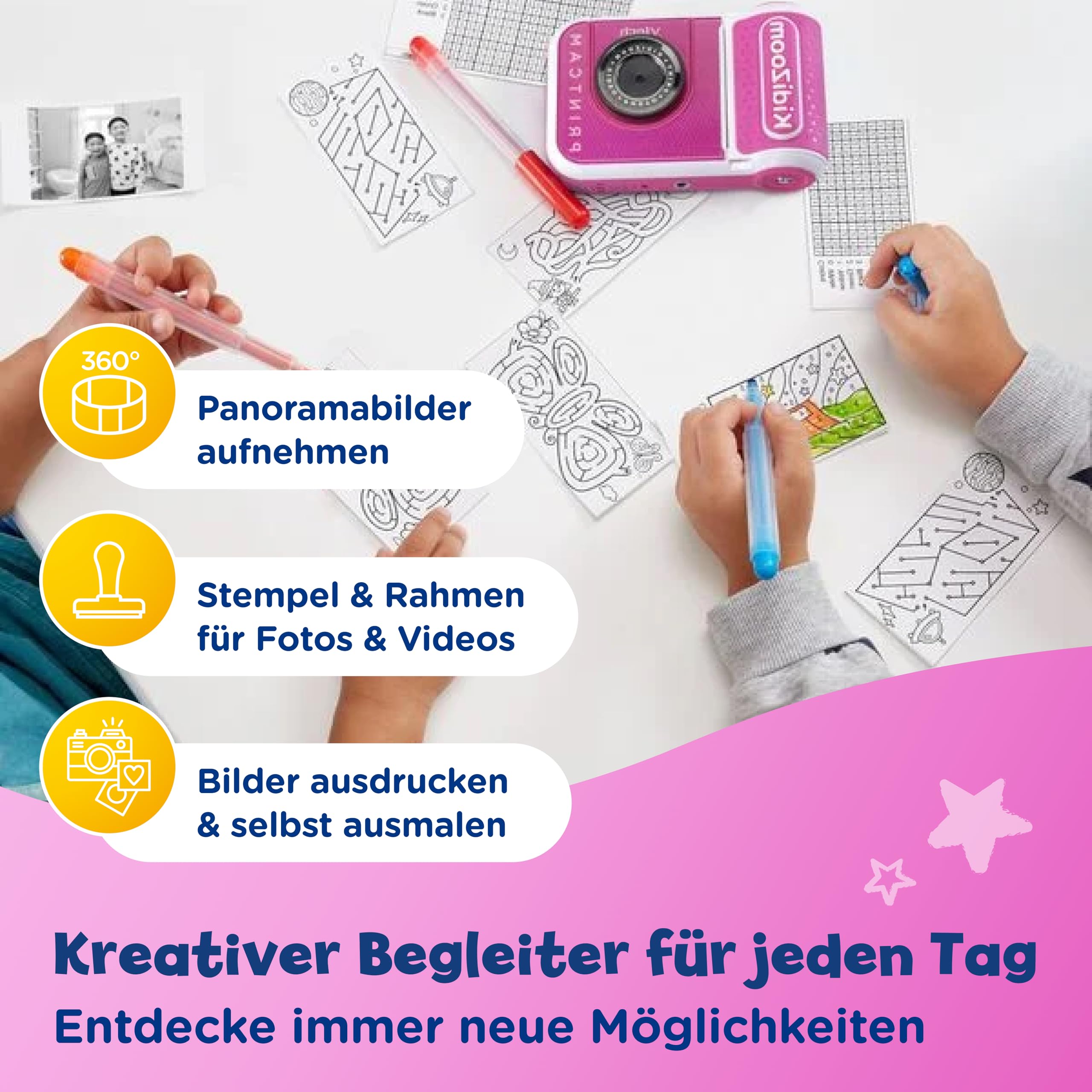 VTech KidiZoom Print Cam - Digitale Kinderkamera mit Thermodruck