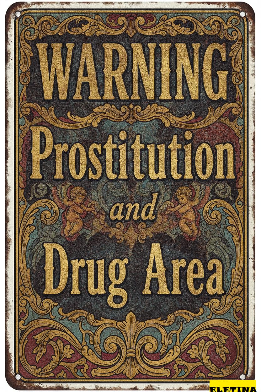 Personalized Sign for Man Cave Vintage-style Warning, Metal Tin Wall Decor, 8x12 Inches, Black And Brown Private Property Decorative