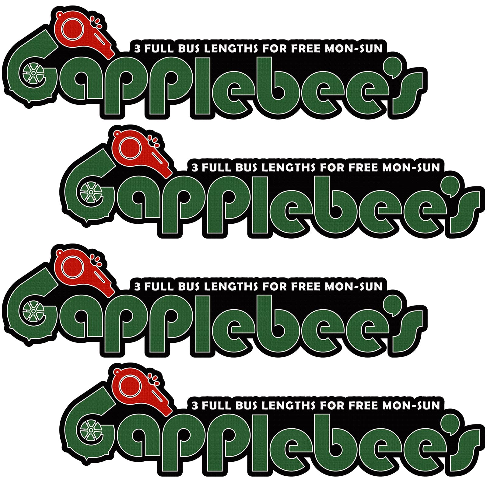 Buy Gapplebee s Slap Sticker 4 Pieces Truck Vinyl Sticker Decal Letter 