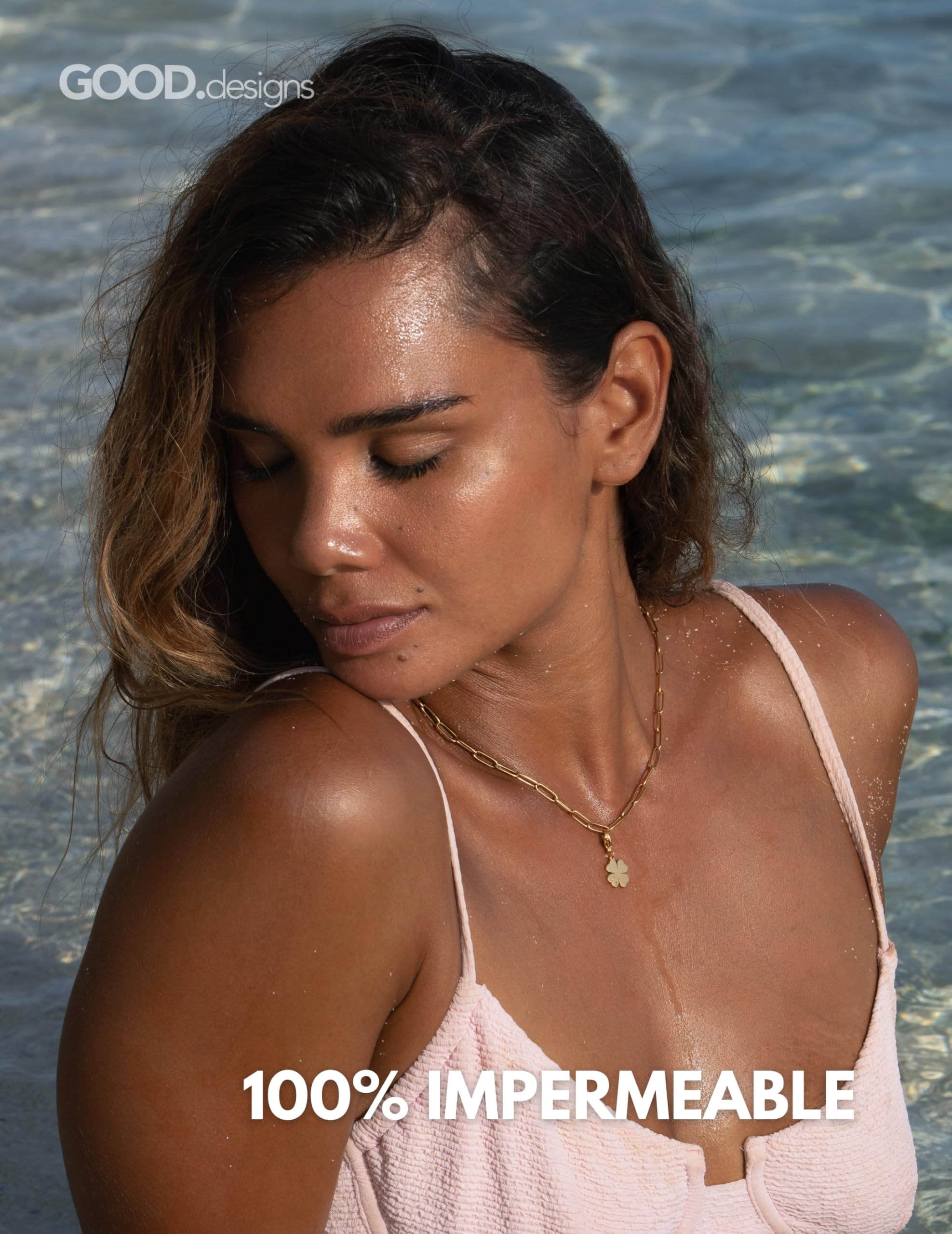 GD GOOD.designs Charms colgante con cierre de mosquetón | Colgante para collar de acero inoxidable 316L | Charm para pulsera tipo charm en oro 18K | Resistente al agua e hipoalergénico
