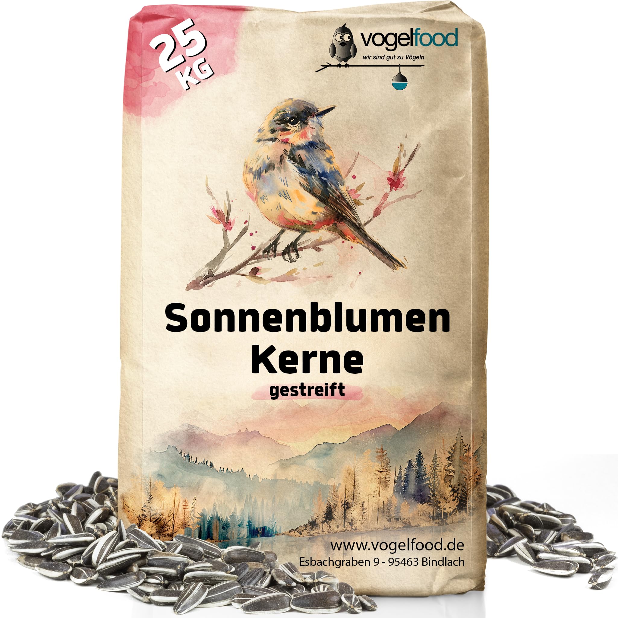 Vogelfood gestreifte Sonnenblumenkerne Marke Vogelfood 25 kg