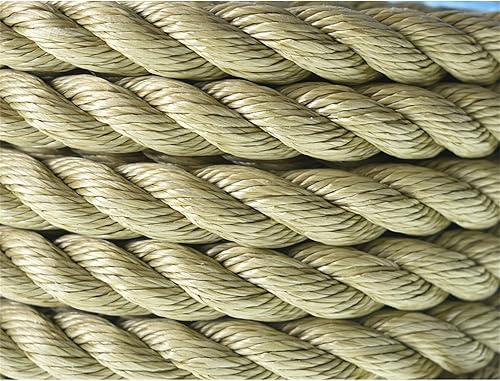 Miniatura 3 de TINVHY Cuerda trenzada de Manila, cuerda sintética de cáñamo de polipropileno trenzado de tres hebras, utilizada para decoración de interiores o
