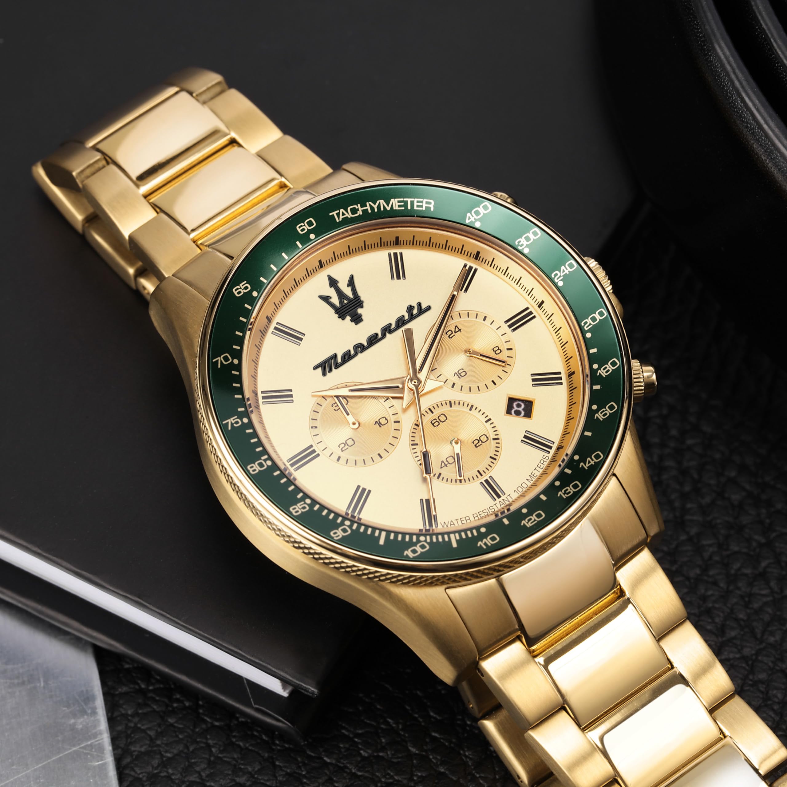 Maserati Reloj para Hombre, Colección Sfida, en Acero Inoxidable, PVD Oro Amarillo, con Correa de Acero Inoxidable - R8873640005