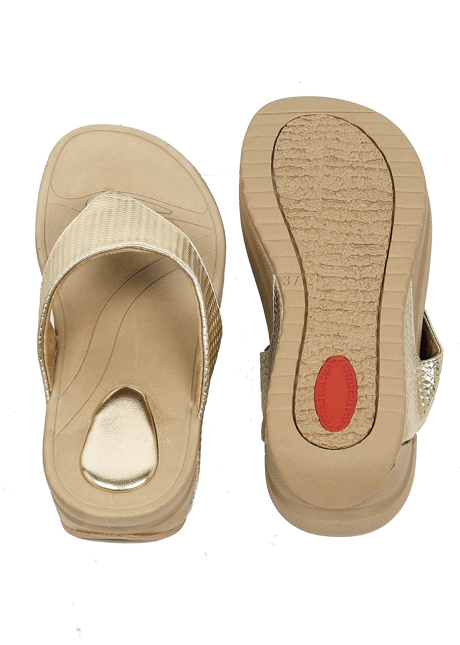 G&V Women's Naples Platform Sandal - Toe Post Sandals with Concealed Arch Support || women sandals || fashion sandal || Super Soft || Outdoor Slipper || Slipper for Women|| Fit Flop || Sandal