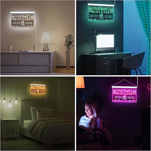 Miniatura 8 de ADVPRO Letrero de neón LED multicolor personalizado con texto en inglés "Man Cave Home Bar Est. Year", 32 x 24 pulgadas st4s86-x0012a-tm-c