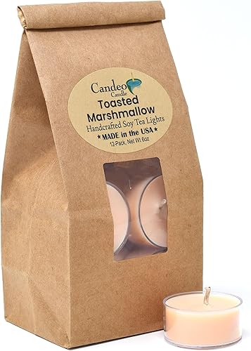 Apple Harvest - Paquete de 12 velas perfumadas - Mezcla de cera de abeja de soja - Hecho a mano en los Estados Unidos - Candeo Candle - Aromas de