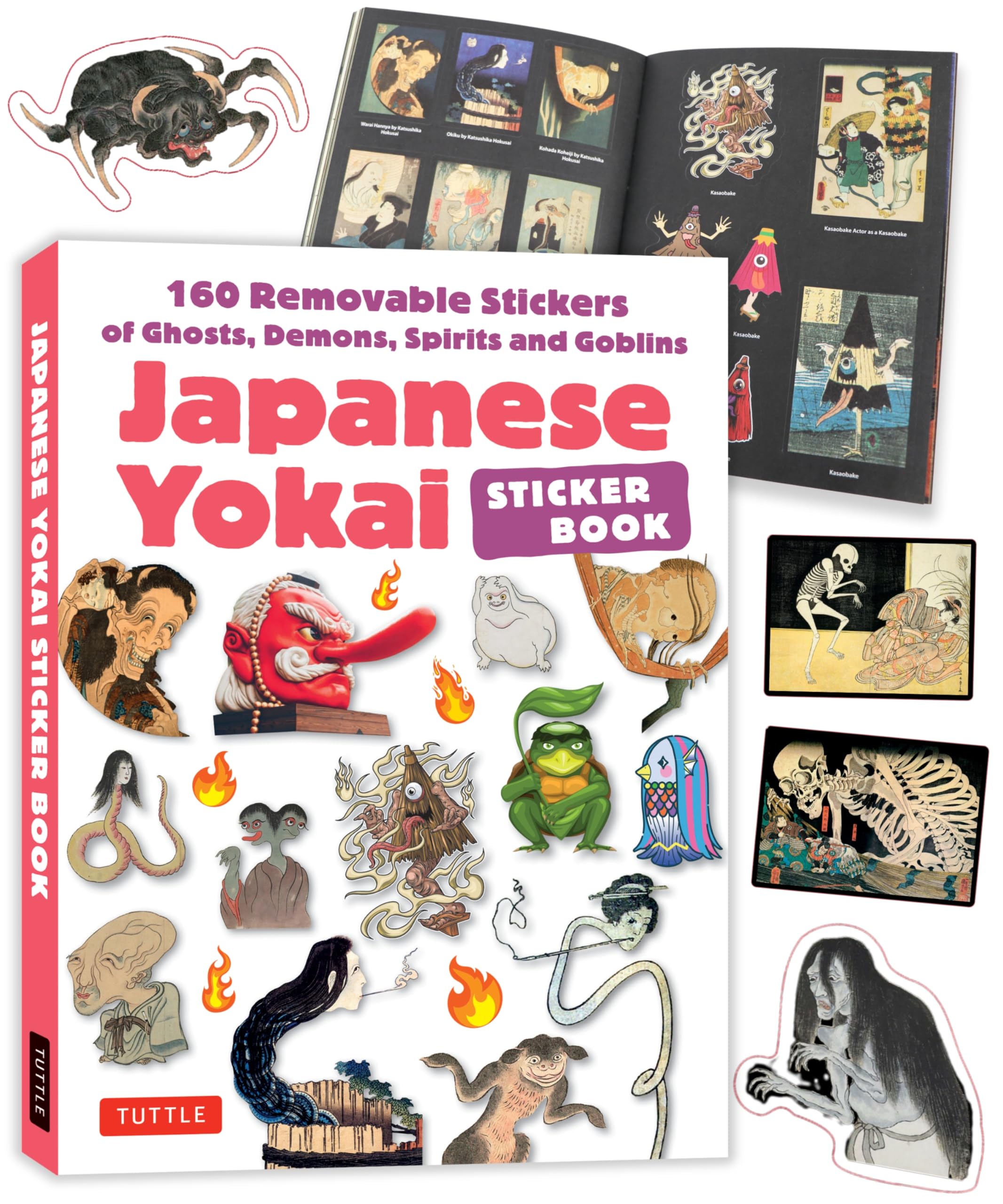 Japanese Yokai Sticker Book: 200 Removable Stickers of Ghosts, Demons, Monsters, Spirits and Goblins