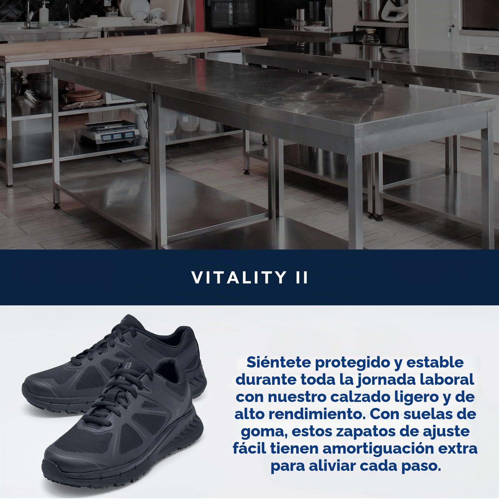 Shoes for Crews Vitality II Zapatillas De Mujer, Antideslizantes, Cómodas | Resistente a líquidos, amortiguación extra, TRIPGUARD, antideslizante para hostelería, sanidad y comercio minorista