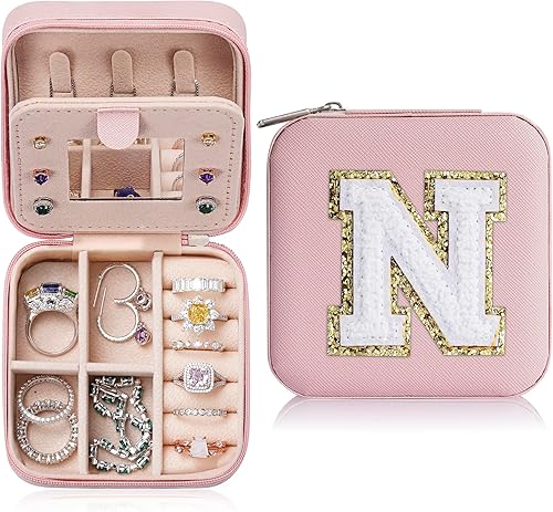 Parima Regalos de inauguración de la casa - Organizador personalizado de joyería rosa para viajes Cosas de preparación rosa y decoración de