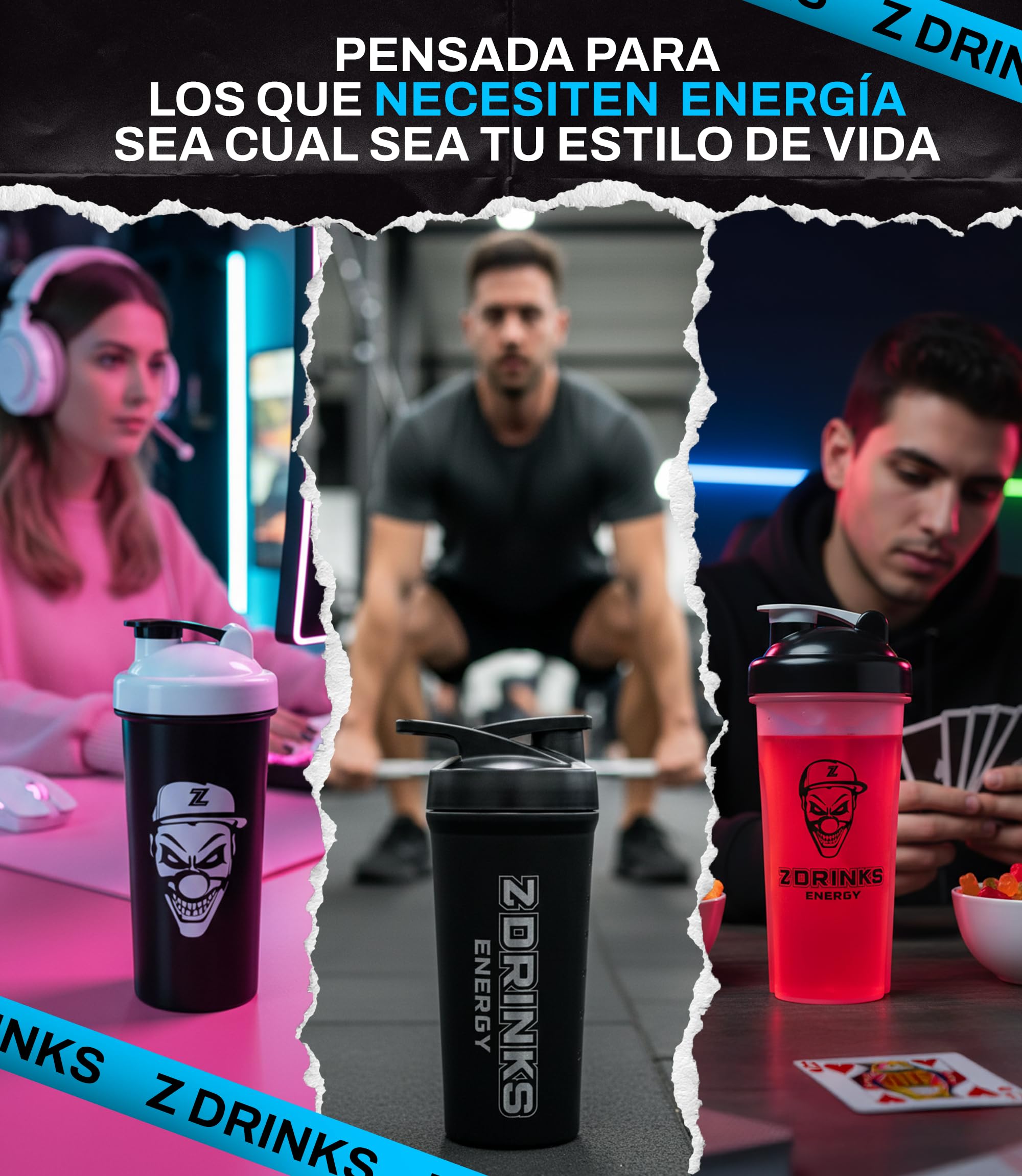 Bebida Energetica en Polvo Sin Azucar Con Cafeina Minerales y Vitaminas Sabores Naturales Bajo en Calorias Ideal para Gamers Apasionados del Deporte Pack Degustacion 10 Muestras + Shaker Negro