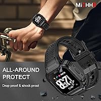 Vista 3 de MioHHR Caja y Correa de Acero Inoxidable Compatible con Correas para Fitbit Versa 4/3/2/Lite/Sense/Sense 2 con Estuche de Metal, Protector Deportivo