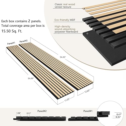 Miniatura 2 de Paneles de pared de chapa de madera acústica 3D para paneles de pared interior y techos, tablero de fieltro absorbente de sonido, paneles