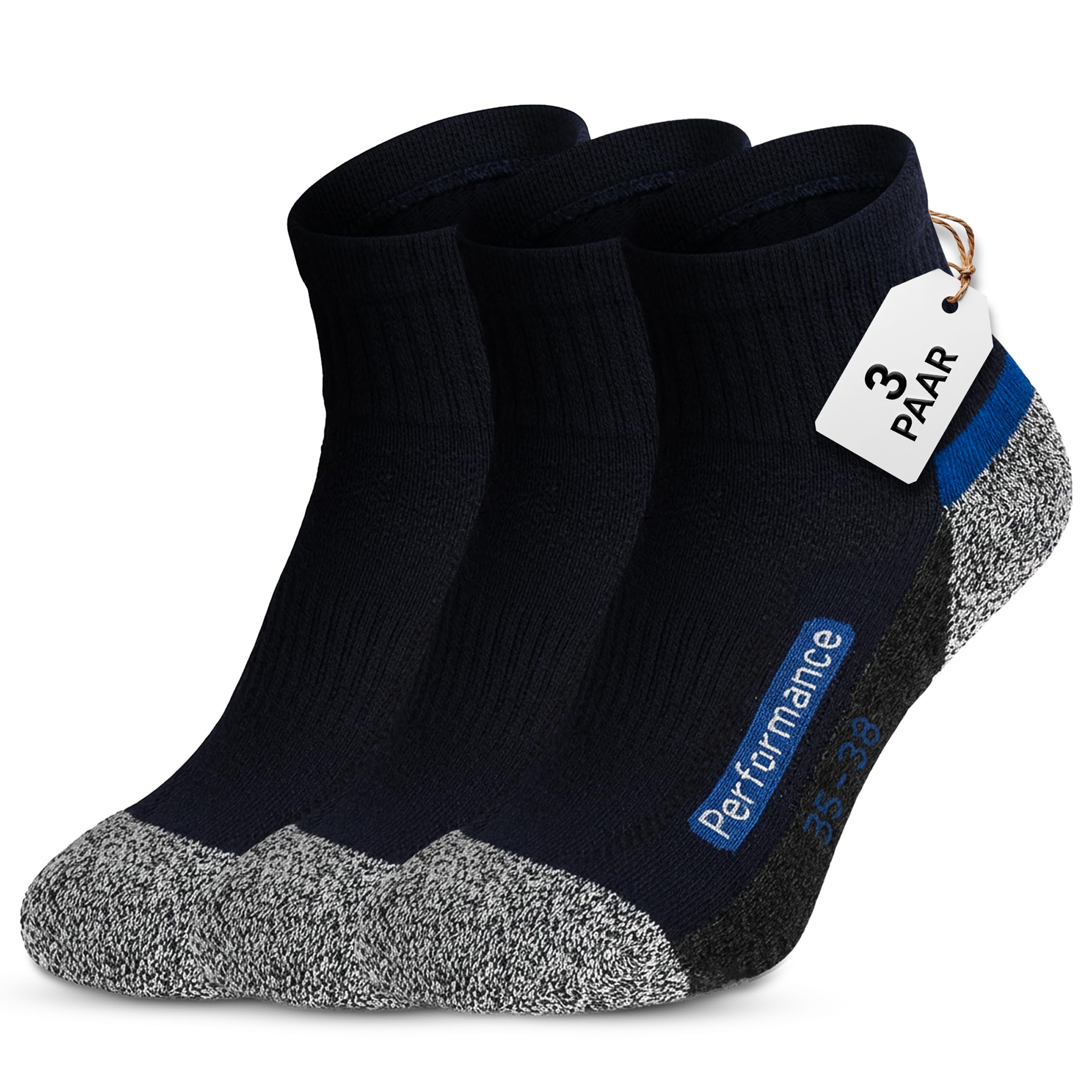 Fiera Besa Trekking Socken Unisex – Wandersocken aus Baumwolle für Damen & Herren – Atmungsaktive Outdoor Socken, Hiking Socken, Knöchelhohe, Bequeme Sportsocken mit Verstärkter Ferse & Spitze