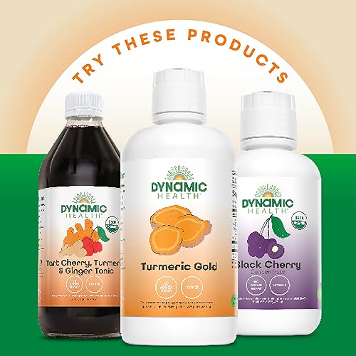 Miniatura 6 de Dynamic Health Tónico de cúrcuma y jengibre de arándano, certificado orgánico, soporte antioxidante natural, sin azúcar añadido, sin gluten, 16