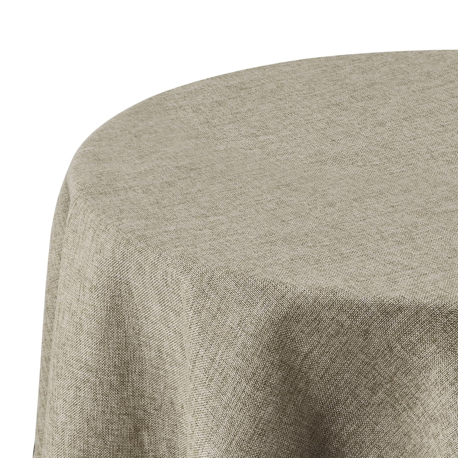Deconovo Manteles de Mesa, manteles de Aspecto Lino Lavables, Mantel Redondo, 140 cm, Lino Claro, 1 Pieza
