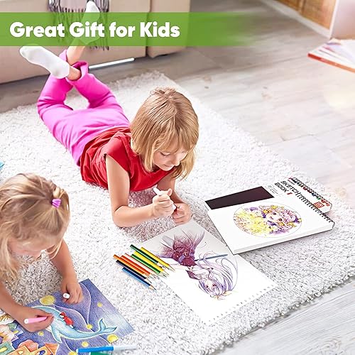 Miniatura 58 de Soucolor - Cuaderno de bocetos de 9 x 12 pulgadas, paquete de 1 de 100 hojas, encuadernado en espiral, libre de ácido (68 libras/100 g/m²), bloc