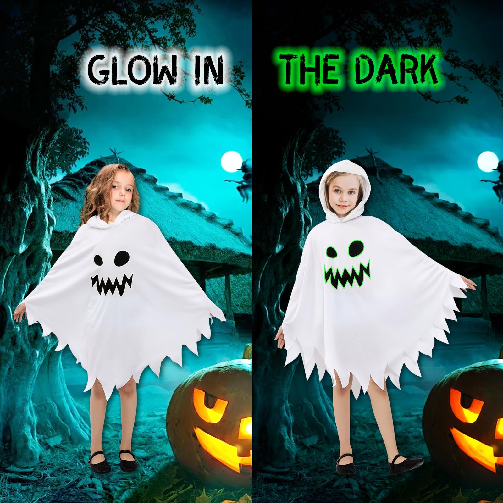 NebulaGlam Ghost Costume for Kids Halloween Ghost Costume for Kids Halloween Costume Kids for Cosplay (White) - Image 4