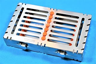 German Stainless 1 Heavy Duty Dental Autoclave Sterilization Cassette Box Tray for 7 Instruments Button Type Detachable Cynamed