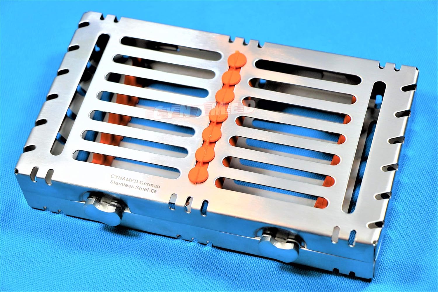 New Premium Heavy Duty Set of 2 ea German Dental Autoclave Sterilization Cassette Rack Box Tray for 7 Instruments Cynamed