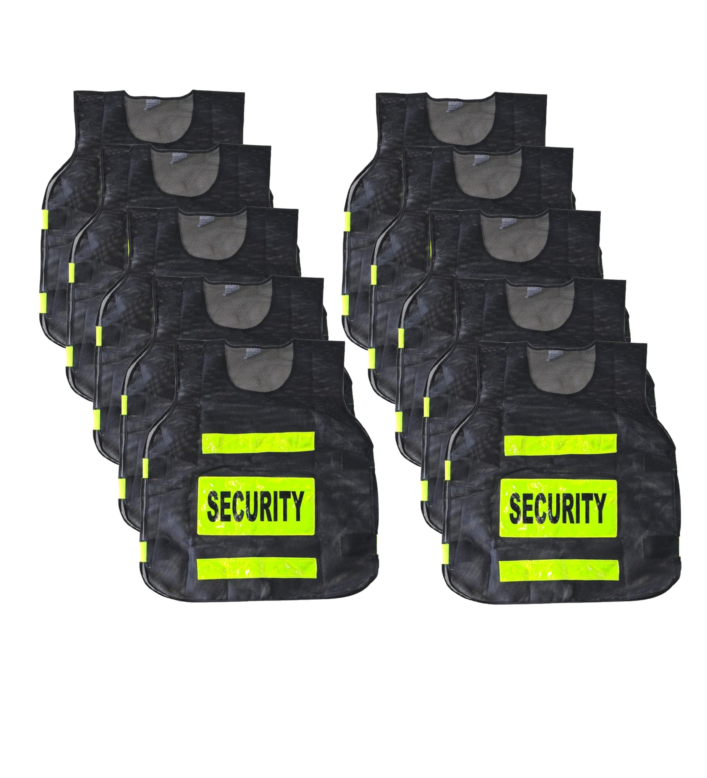 Safe Cure Polyester Fabric Security Print Reflective Safety Jacket | Ideal For a Variety Of Purposes Such As Traffic Control, Sports, Construction Sites & Sea Patrolling | Black