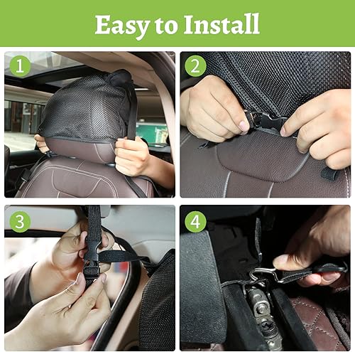 Miniatura 6 de Barrera de red para automóvil para SUV, barrera para mascotas con cuerda ajustable y bolsa de almacenamiento, barrera de valla para perros para