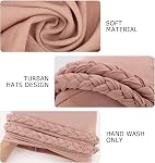 DRESHOW African Women Turban Caps Beanie Twist Headscarf Pre-Tied Double Twisted Braid Hair Cover Wrap Hat Chemo Cancer Cap