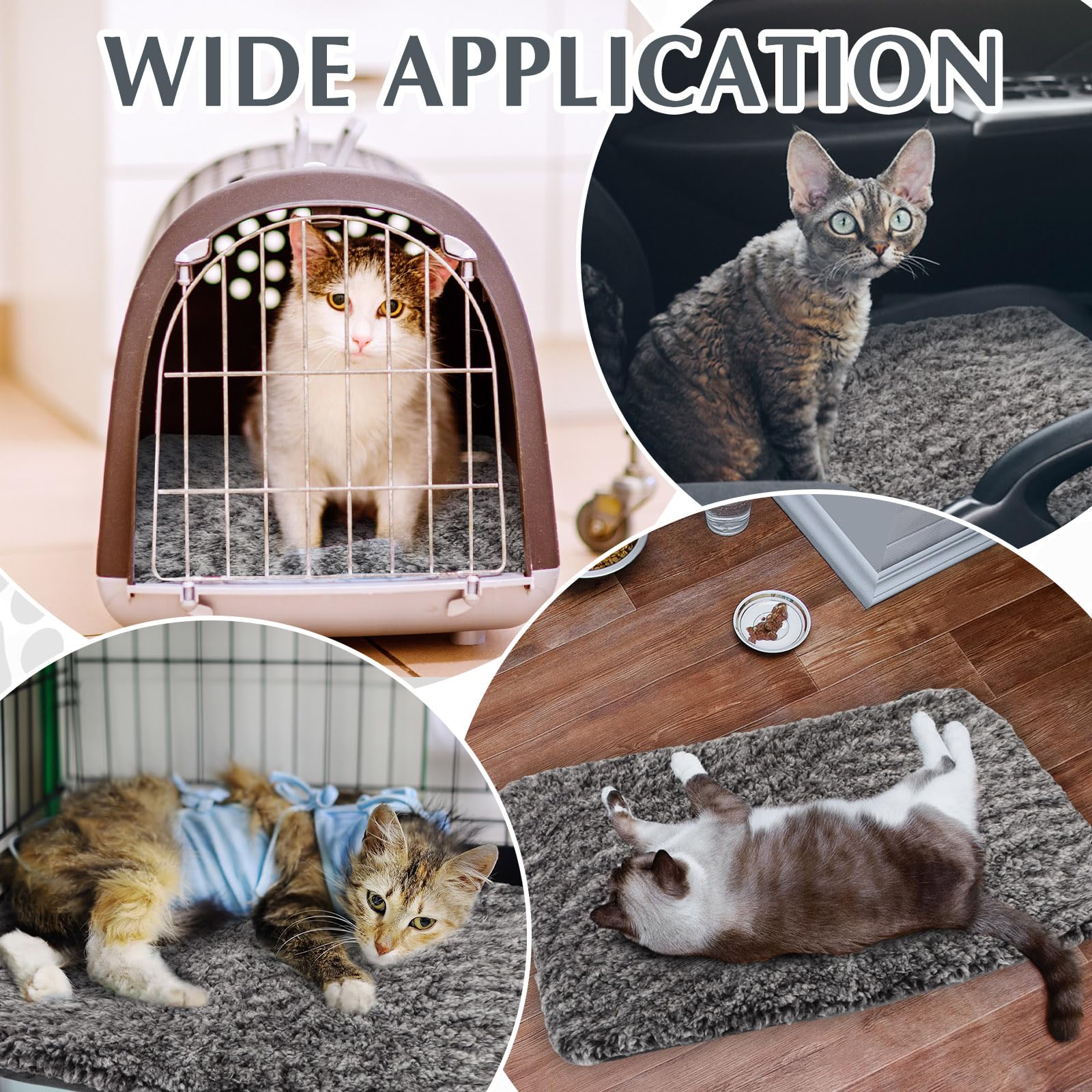 Photect Drydiet 4 Pack Self Warming Cat Bed Self Heating Dog Cat Pad Extra Warm Thermal Washable Pet Kennel Pad Crate Bed Mat Removable Cover Non Slip for Indoor Outdoor Pets (16 x 20 Inch,Gray) - Image 4