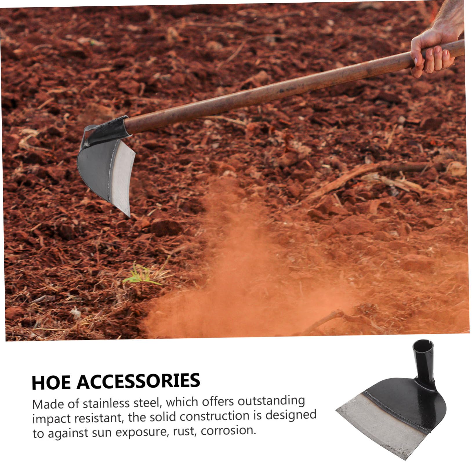 SHINEOFI Azada de Jardín de Acero Inoxidable Resistente la Corrosión y No Deformable para Desherbar Césped y Jardinería, Ideal para Aficionados al Jardín