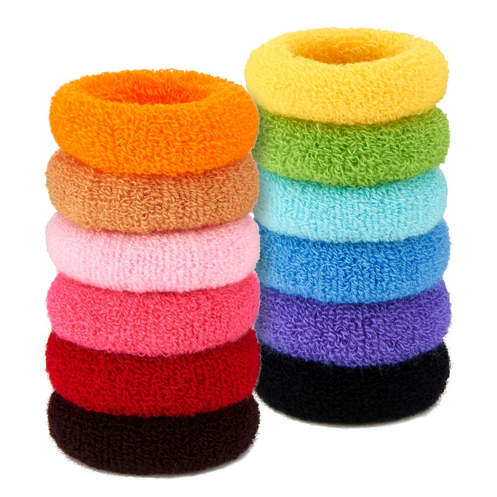 ZOUIQSS 12 Pcs No Damage Hair Ties Thick Hair Elastic Rubber Bands Hair Accessories Scrunchies Seamless for Women(Style15)