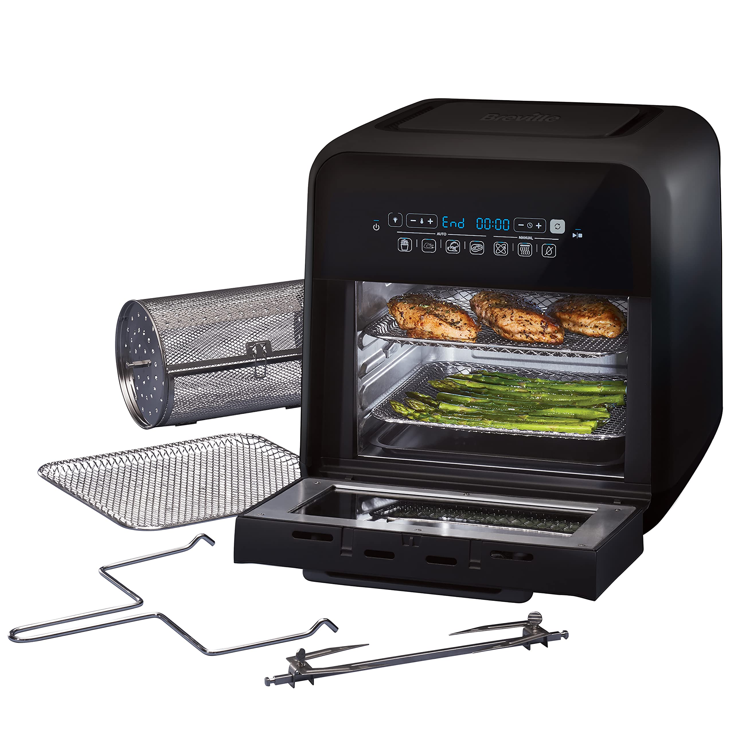 Breville Halo Rotisserie Air Fryer 10 Litre Digital Air Fryer Oven 2000 W Fry, Bake, Roast