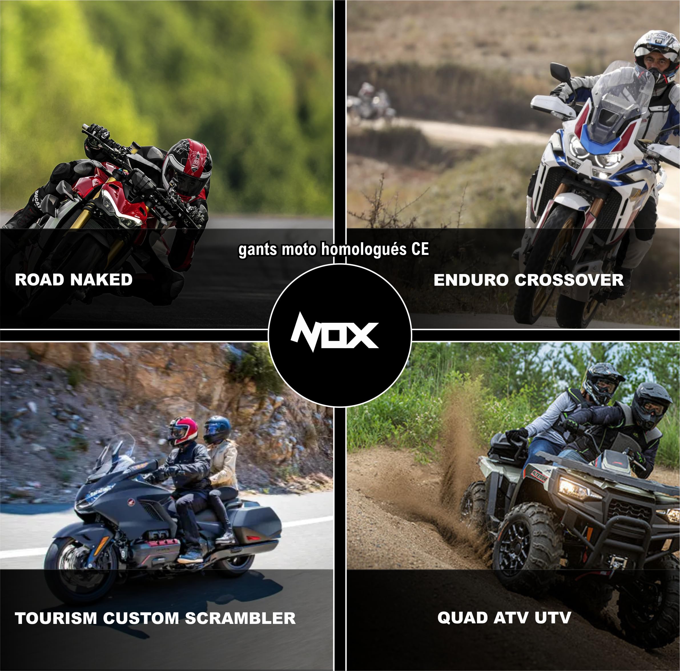 TLA NOX Guantes moto cuero, protección nudillos contra impactos, homologados CE, 2XS-5XL hombre y mujer. Guantes scooter, pantalla táctil, puño corto, verano, entretiempo, transpirables