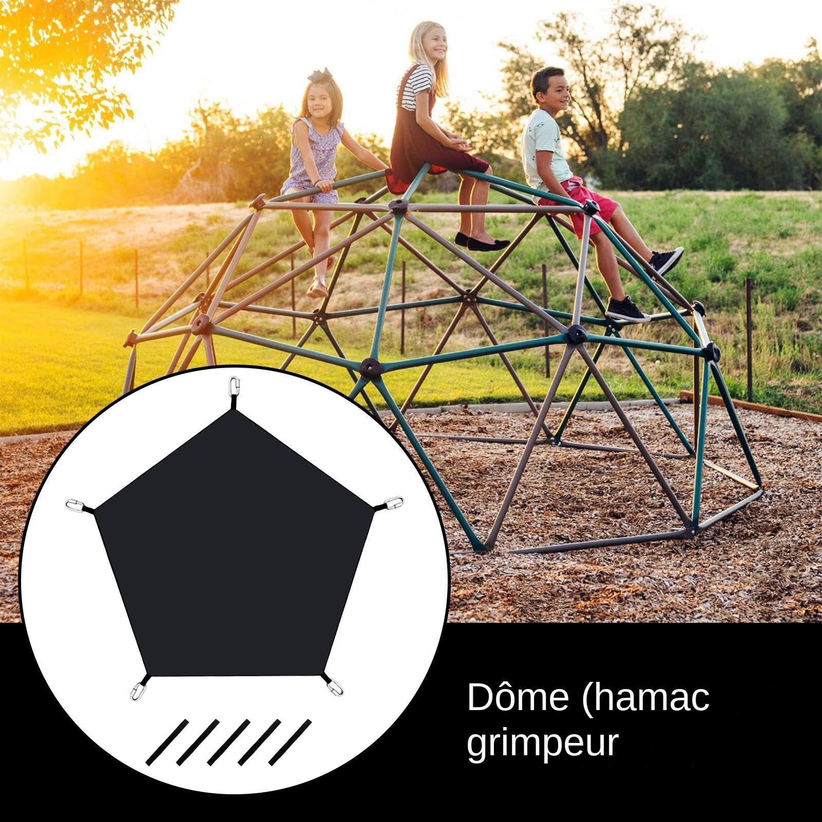 Hamac Dôme Escalade – Pentagones – Capacité 136 Kg – Anneaux Et Sangles – Pour Supports De 3m – Détente En Extérieur