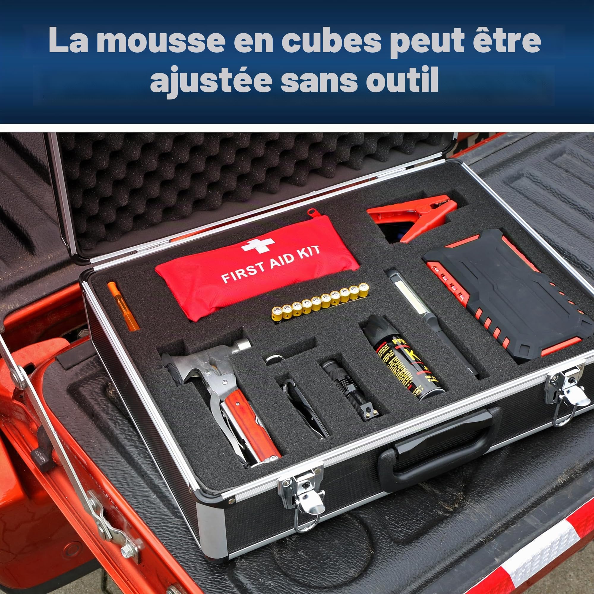 Peak Tech P 7310 - Mallette Universelle pour Instruments de Mesure, Robuste en Aluminium, Compartiment à Outils, Rembourrage en Mousse, Verrouillable, Anti-Poussière, XL - 460 x 330 x 150 mm