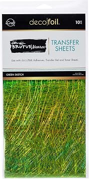 iCraft Deco Foil Transfer Sheets by Brutus Monroe, 6" x 12", 10 Sheets per Pack, Green Sketch