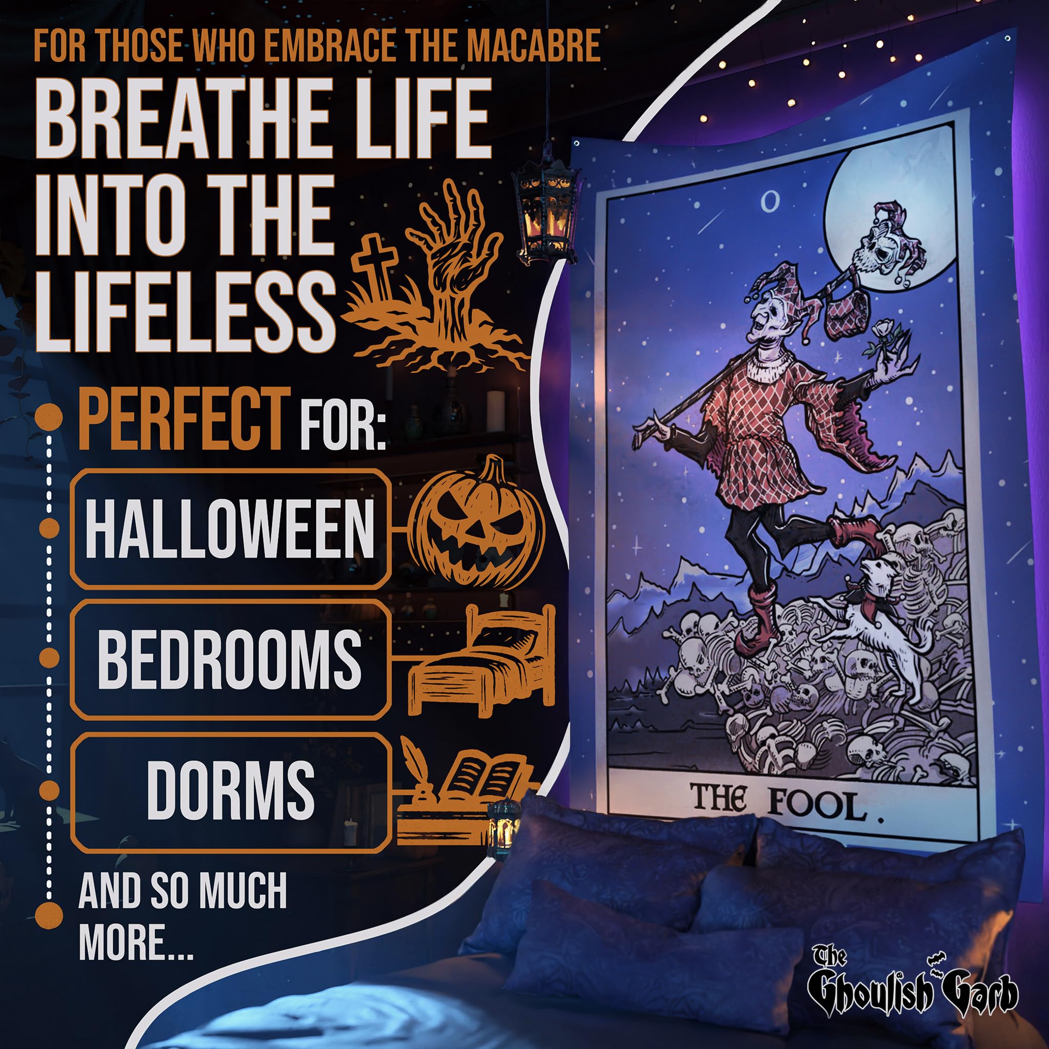 Amazon.com: The Fool Tarot Card Tapestry - Court Jester - Gothic