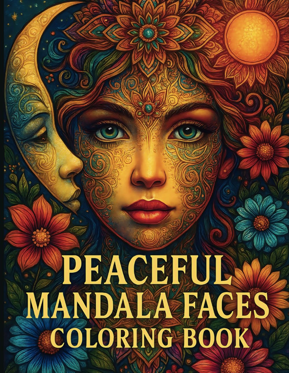 Peaceful Mandala Faces Coloring Book: 38 Zentangle-Inspired Designs for Stress Relief, Mindfulness & Creative Calm