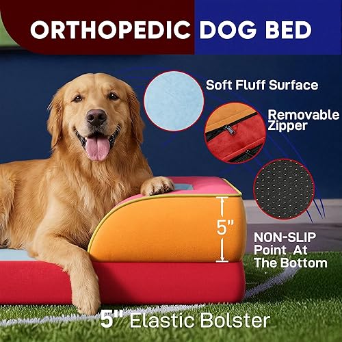 Miniatura 574 de Comfort Expression - Cama ortopédica para perros extragrandes, 53 x 42 pulgadas, cama impermeable y de apoyo de espuma con cojines removibles, con