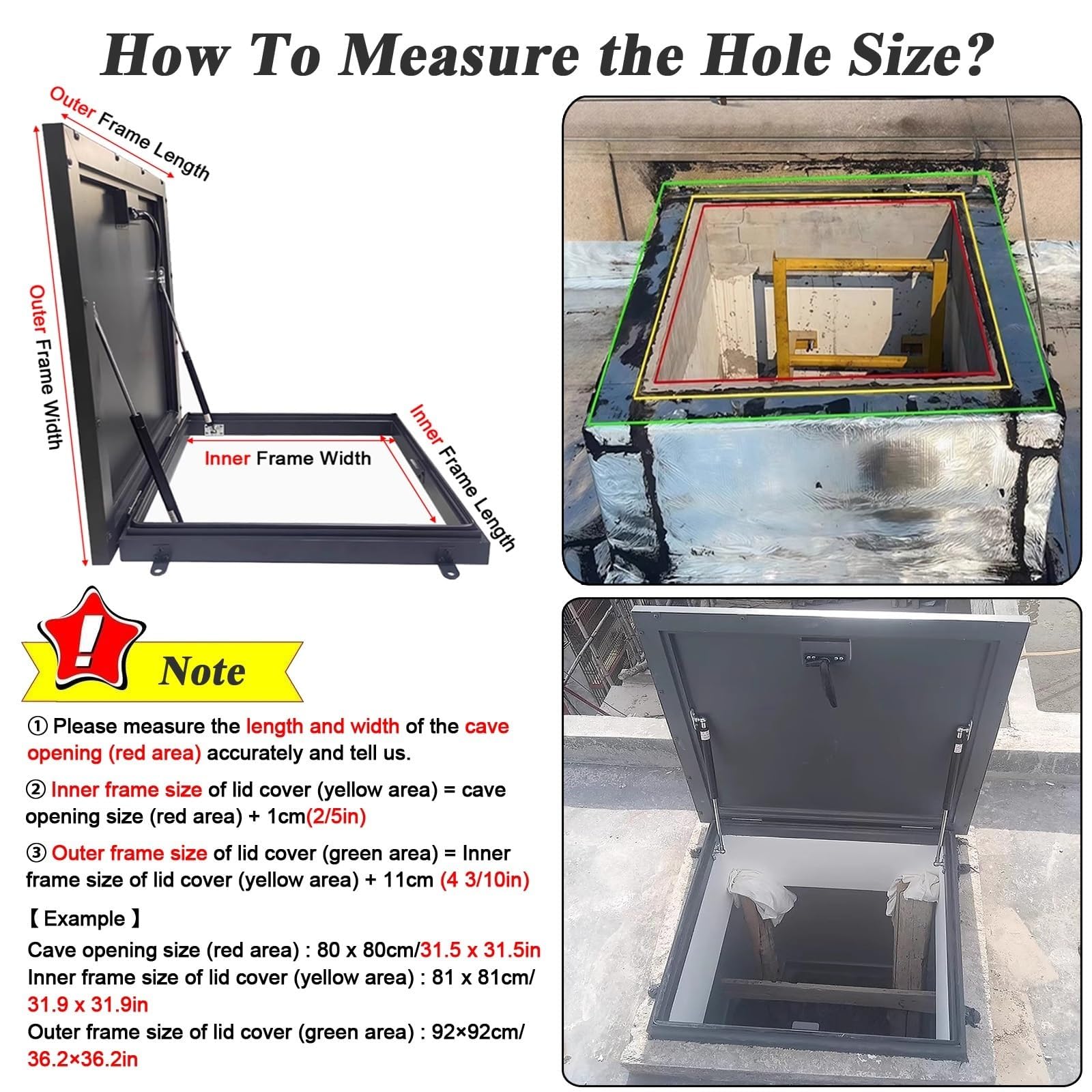 Trappe de Toit en métal galvanisé, Couvercle de Porte à Assistance hydraulique pour accès aux Regards de sous-Sol, avec poignée, Solution d'accès sécurisée pour Usage rés