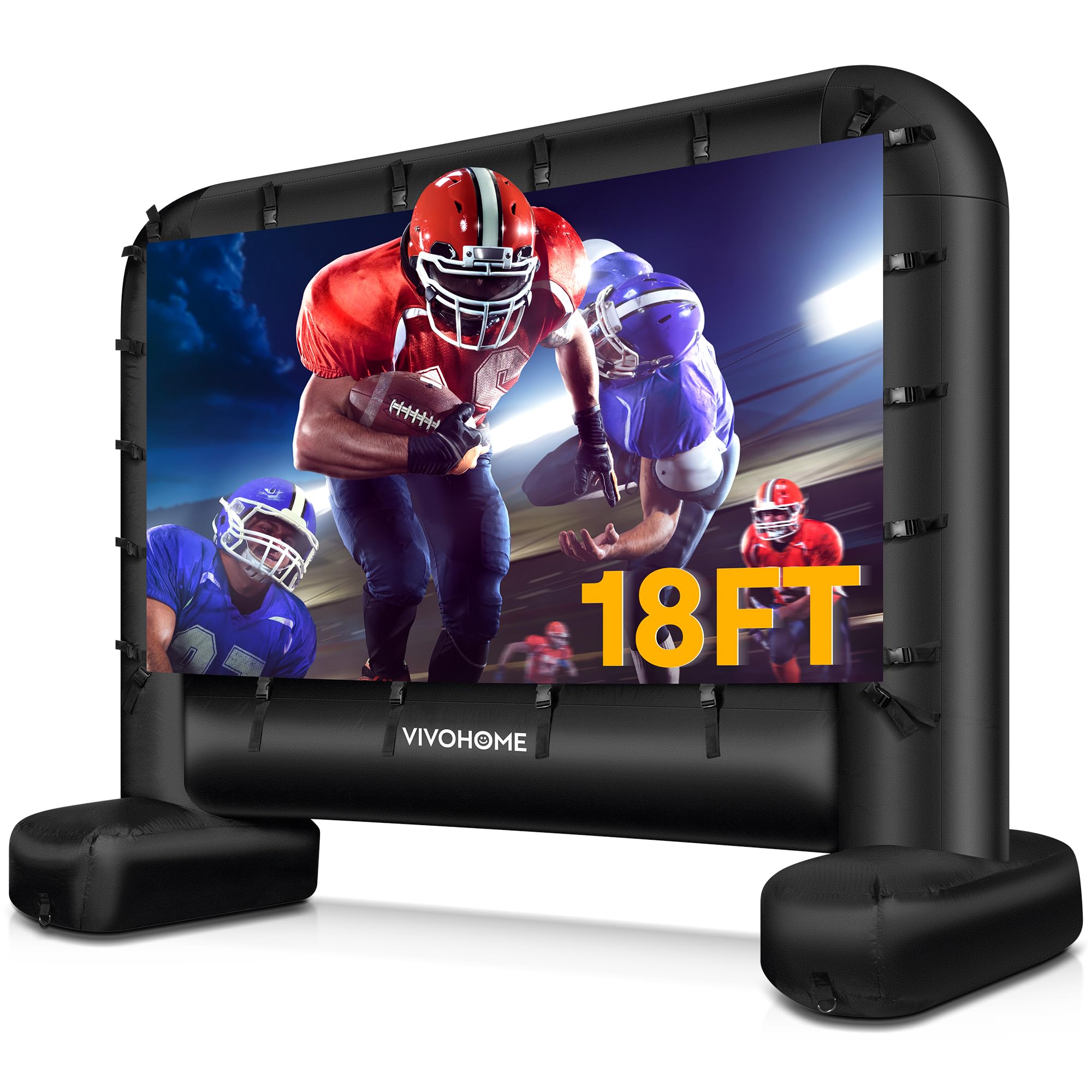 VIVOHOME 18 FT Inflatable Projector Screen for Outside, Blow Up Movie Screen Outdoor Use, Mega Large TV Screen with Carry Bag for Backyard, Tube Leg Support