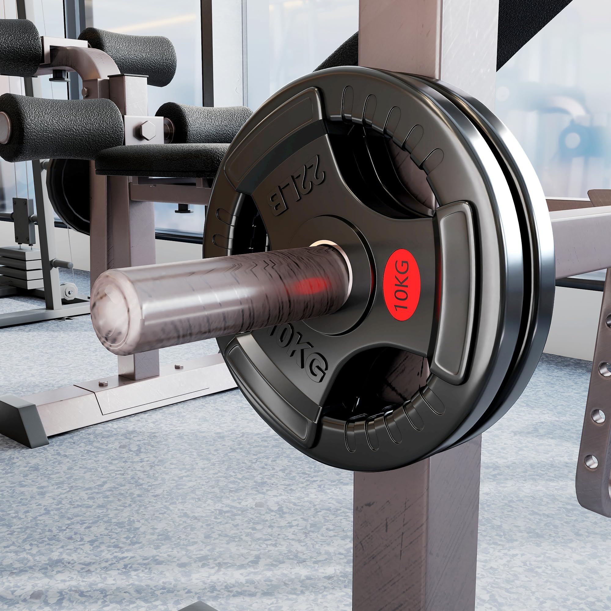 SPORTNOW Disques de Poids Olympiques en Acier 10 kg, 20 kg, Finition PVC - Plaques de Poids, 3 Poignées, Trous de Ø 50 mm - Disques d'Haltères pour Entraînement Haltérophilie Musculation, Noir