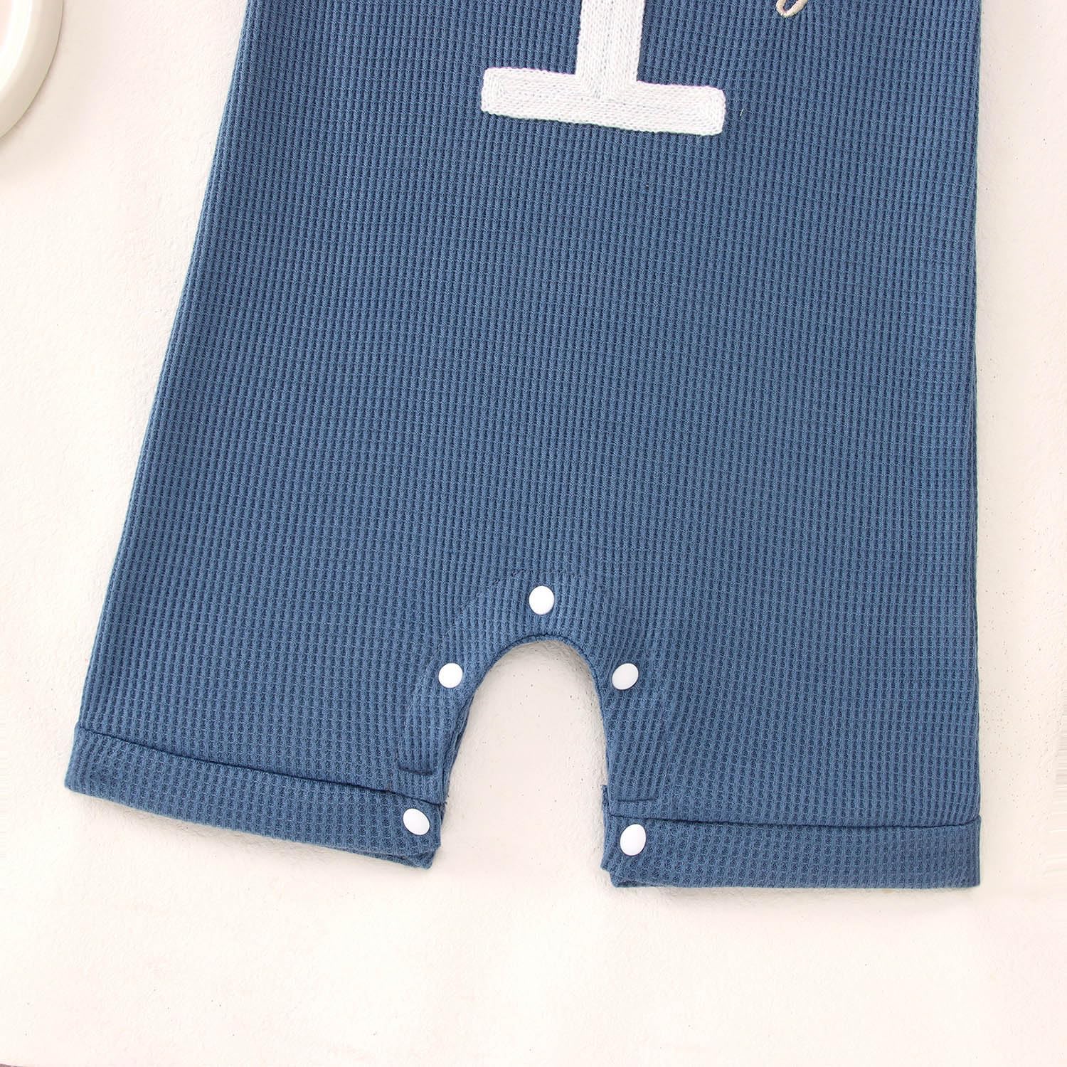 Ritatte Baby Boy 1st Birthday Outfit One Birthday Embroidery Romper Sleeveless Jumpsuit Cute Summer One Year Old Overalls - Image 5