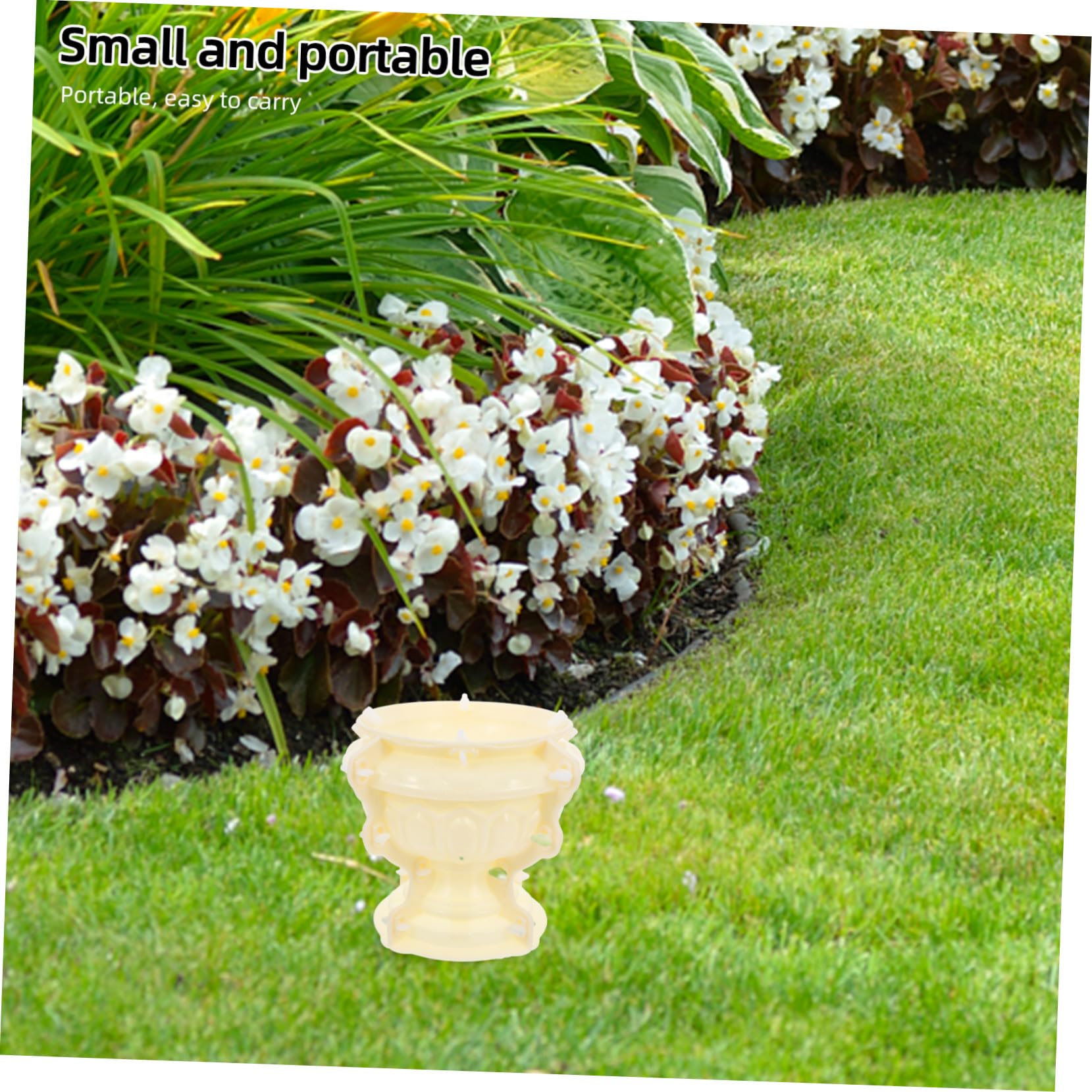 Stampo per Vasi per Piante Stile Europeo in Plastica Beige | DIY Crafts e Handcraft, Flessibile e Lavabile, Riutilizzabile e Facile da Usare