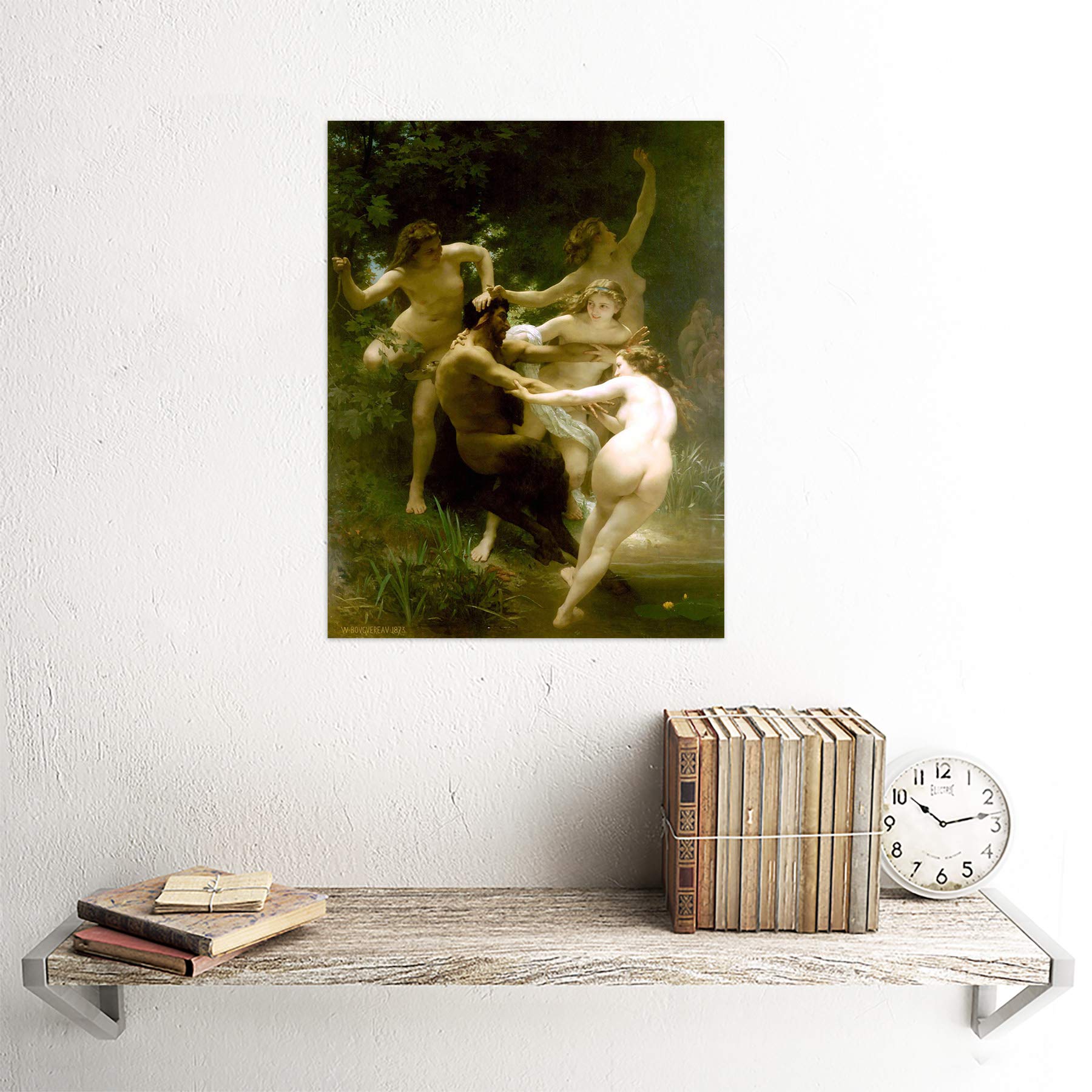 Wee Blue Coo William Adolphe Bouguereau Nymphs Satyr Old Master Painting Art Print Poster Wall Decor 12X16 Inch - Image 2