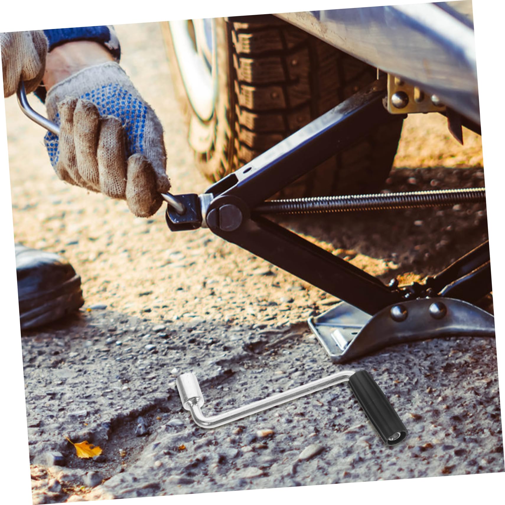 Cabilock Manovella per Rimorchio in Acciaio e Plastica Argento, Maniglia Multifunzionale Facile da Installare per Camper e Rv, Accessorio Utile per Livellamento Jack